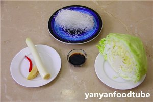 卷心菜炒粉丝 Glass noodles with Cabbage